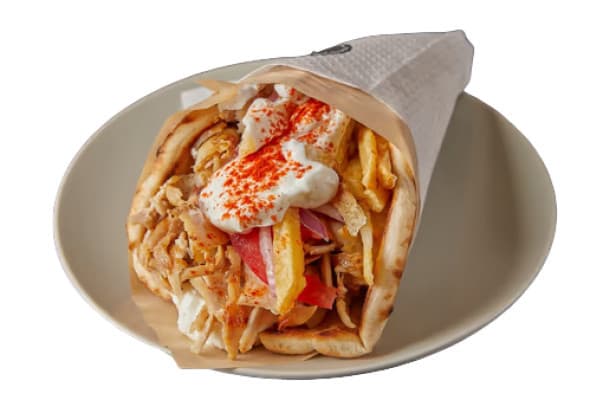 Pita grecka mała z gyrosem wieprzowym