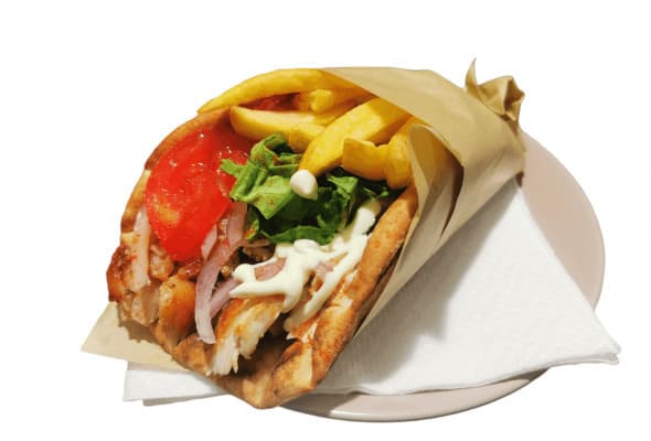 Pita grecka mała z gyrosem drobiowym