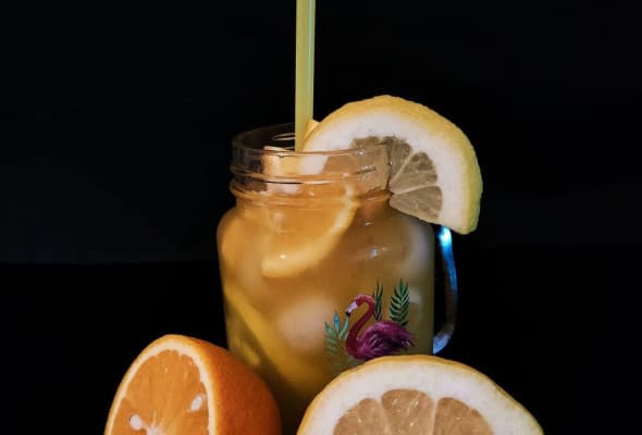 Lemoniada mango pomarańcza z lodem