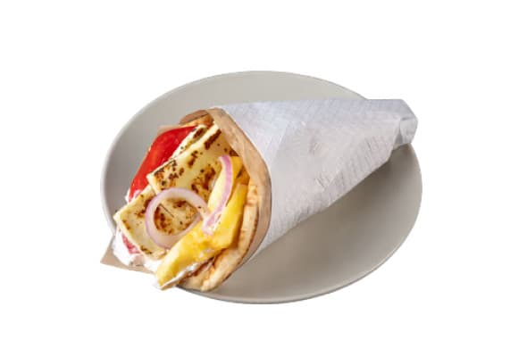 Pita grecka z grillowanym serem halloumi