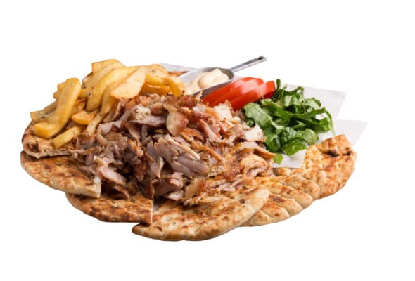 Porcja z gyrosem z mięsa drobiowego